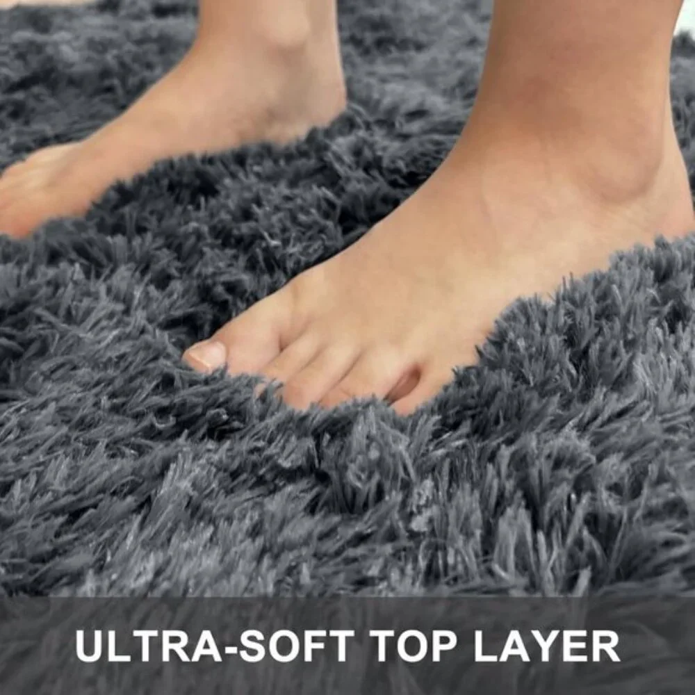 New Machine Washable 4x5.9 Area Rug, Soft Fluffy Shaggy Carpet for Living Room